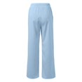 thumbnail image 5 of Wiholl Wide Leg Pants for Women Flowy Palazzo Drawstring Elastic Waist Trousers with Pockets Summer Beach Vacation Clothes, 5 of 7