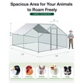 thumbnail image 4 of YODOLLA Chicken Coop Run Chicken Playpen 130 Sq.Ft Large Walk-in Metal Chicken Cage with Chain Link Fence, 4 of 14