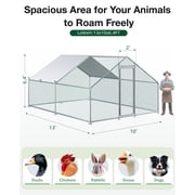 YODOLLA Chicken Coop Run Chicken Playpen 130 Sq.Ft Large Walk-in Metal Chicken Cage with Chain Link Fence