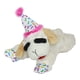 thumbnail image 2 of Juguete de peluche para perros con forma de chuleta de cordero con gorro de cumpleaños, 2 of 3