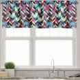 thumbnail image 3 of Ambesonne Grunge Valance & Curtain, Hipster Zigzag Chevron, 55"x36", Multicolor, 3 of 6