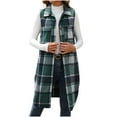 thumbnail image 2 of Wiyuqeen Long Flannel Plaid Vest for Women Button Down Sleeveless Shacket 2024 Fall Winter Lapel Jackets Outerwear Trendy Tops with Pockets, 2 of 7
