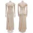 thumbnail image 4 of Vestido largo estilo figdaw con hombros descubiertos y lentejuelas, champán 2025, 4 of 6