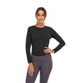thumbnail image 2 of Women’s Long Sleeves Workout Shirts Open Back Gym Exercise Clothes Yoga Shirts Tie Back Athleticwear Loungewear for Girls and Ladies, 2 of 9