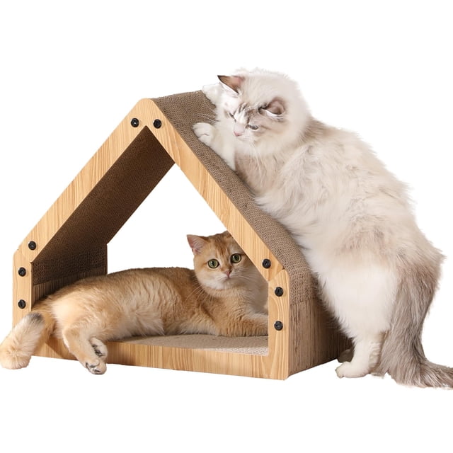 Rascador para gatos FUKUMARU casa de cartón muebles de protección cama para rascar