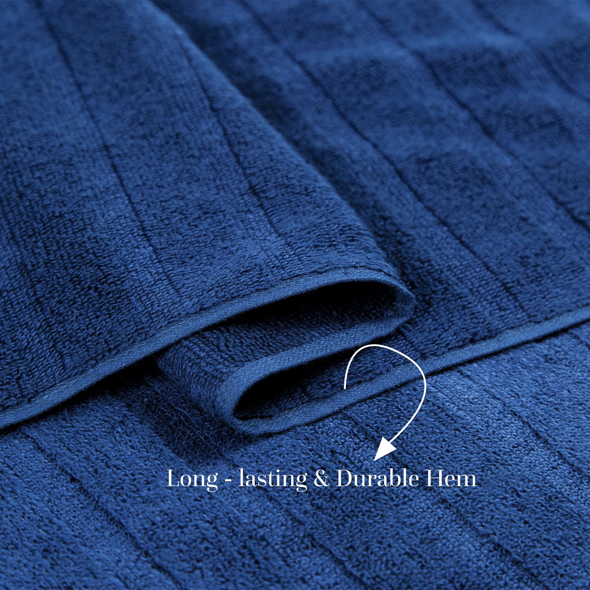 Everyday Home by Trident Quick Dry 4 Bath Towels, 100% Cotton , lightweight,Soft, Absorbent, Bathroom Towels, 4 Bath 27"x54", Navy Blue