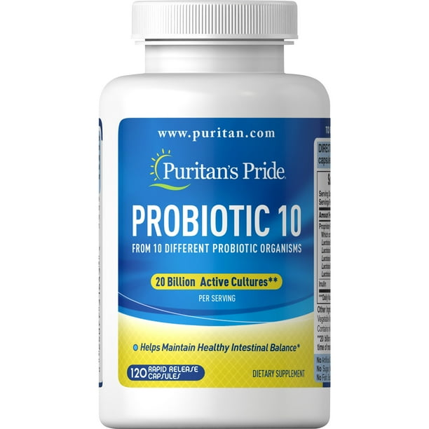 Puritans Pride Rapid Release Probiotic 10 Capsules 120 Count Walmart