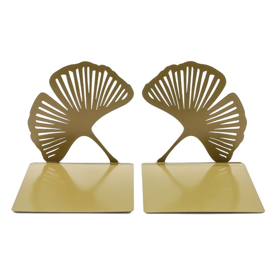 2Pcs Book Ends for Shelves Hollowed Leaf Metal Bookends Heavy Duty Book End Decorative Book Stoppers for Office School