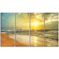 thumbnail image 2 of Bright Yellow Sunset Beach Panorama - Modern Seascape Canvas Artwork, 2 of 3