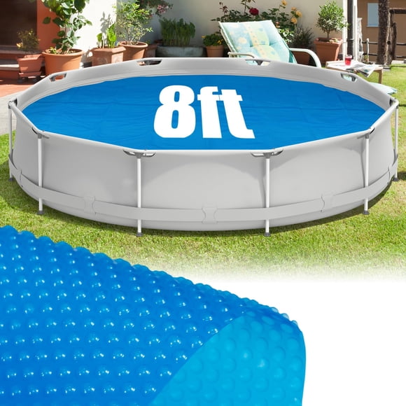 Cobertor Solar Redondo para Piscina Goplus 8 FT Retenedor de Calor 12 Mil