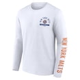 thumbnail image 2 of Men's Fanatics White New York Mets Pressbox Long Sleeve T-Shirt, 2 of 3