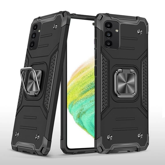 For Samsung Galaxy A25 5G Armor Hybrid with Ring Holder Kickstand Shockproof Heavy-Duty Durable Rugged Dual Layer Cover ,Xpm Phone Case [ Black ]