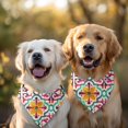 thumbnail image 2 of Dog Bandana 2 Pack,Yellow Ethnic Floral Pattern Bandanas for Dogs,Cat Bandana,Small/ Large Dog Bandana 2 Size,Dog Bandanas Girl Boy, 2 of 5
