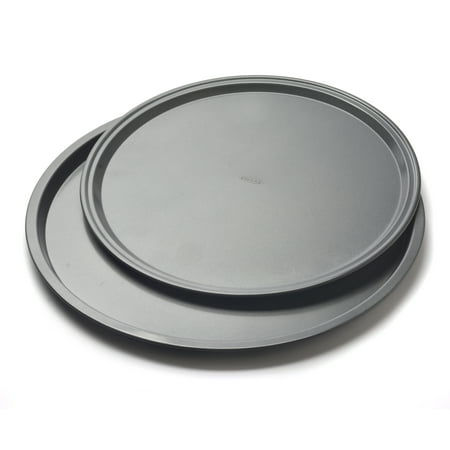PRESS Pizza Pan 12" and 14" 2-Pack, Premium Carbon Steel with Non-Stick Coating and Grab Border. Bakeware Line