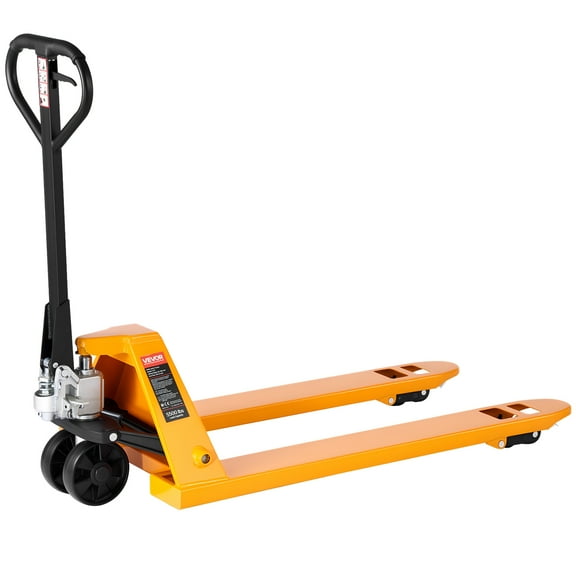 VEVOR Pallet Jack, 5500 lbs Load Capacity, Manual Pallet Truck with 48L x 27W Inch Forks for Material Handling, 3.35-7.1 Inch Fork Lift Height Range, Suitable for Warehouse, Supermarket