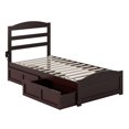 thumbnail image 2 of Lit Plateforme en Bois Massif Warren avec 2 Tiroirs de Rangement Simple en Espresso, 2 of 16