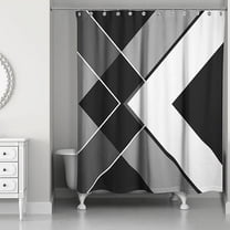 Creative Products Asymmetrical Black And White Angles 71x74 Shower Curtain