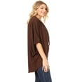 thumbnail image 3 of MOA COLLECTION Women's Solid Casual Lightweight 3/4 Sleeve Loose Fit Open Front Cardigan/Made in USA, 3 of 4