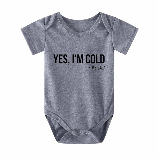 Body De Bebé Canastilla Onesies Para Niños Pequeños Niñas Niños Camiseta De Manga Corta Con Estampado De Letras Mono Romper Gris Odeerbi LM103-6274