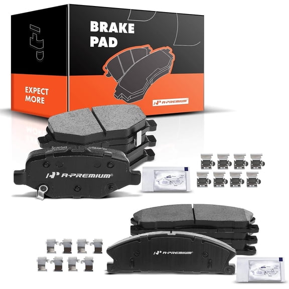 A-Premium Front and Rear Ceramic Brake Pads Set Compatible with Ford and Lincoln Models - Taurus, Explorer, Flex, Police Interceptor Sedan/Utility, Special Service Police Sedan, MKS, MKT