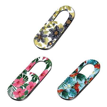 3Pcs Laptop Camera Cover Slide Floral Pattern Webcam Privacy Lens Protector