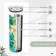 thumbnail image 3 of Blue Tropical Butterfly Flower Tumbler with Straw and Lid, 20 OZ Reusable Stainless Steel Vacuum Insulated Tumbler Water Cup for Coffee, Tea, Beverages, Travel Tumbler for Car, 3 of 6