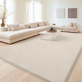 thumbnail image 6 of Buganda Soft Area Rugs, Low Pile Area Rug for Living Room Bedroom, Non Slip Washable Decor Carpet, 5'x8', Beige, 6 of 6
