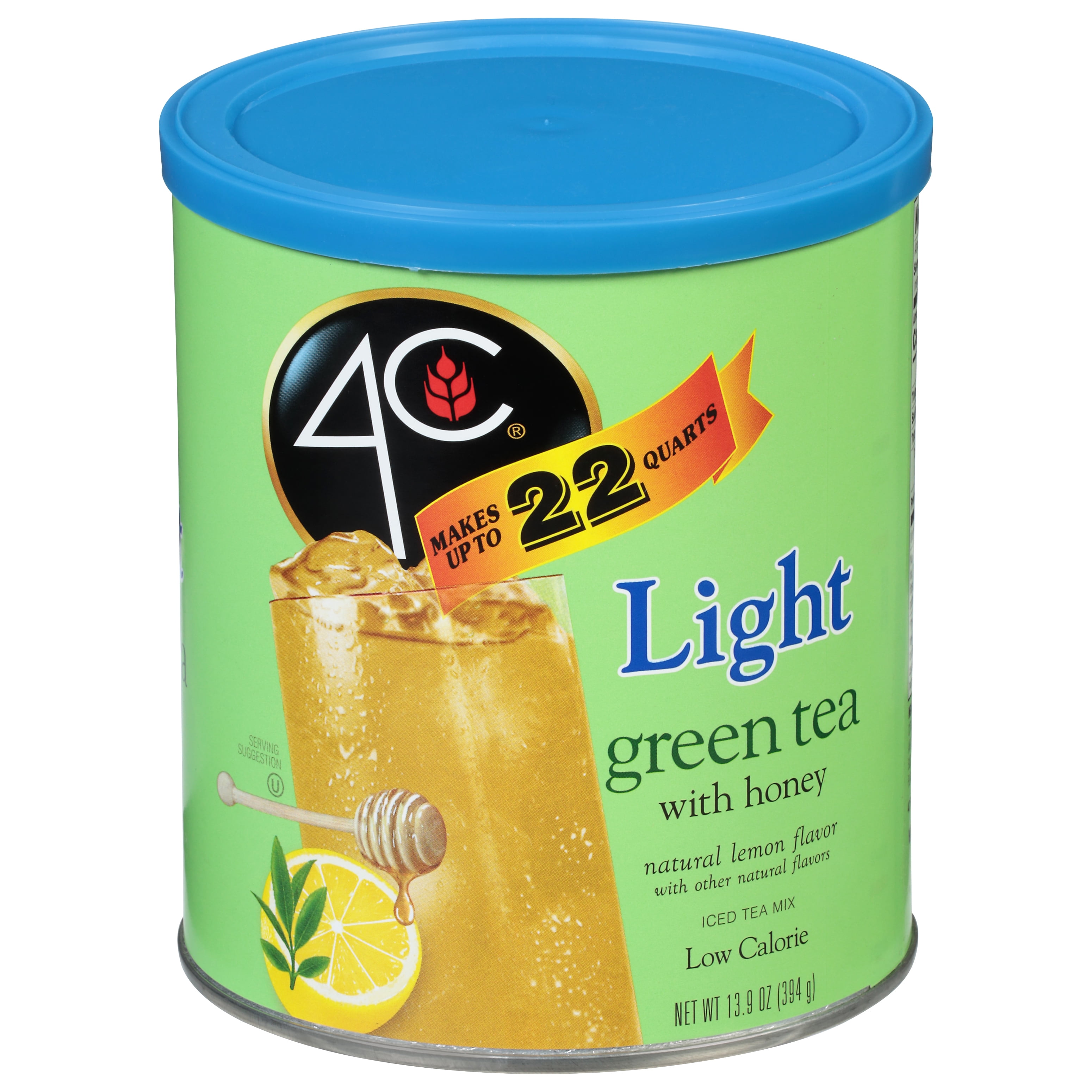 4C Light Green Tea Antioxidant Iced Tea Mix 13.9 oz. Canister