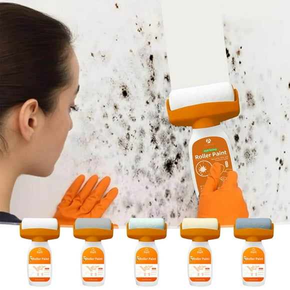 Kit de cepillo rodillo para reparación de paredes 2 en 1 con pasta - Mejor para grietas, agujeros y manchas - Herramienta rápida de reparación de paredes casera para uso interior y exterior