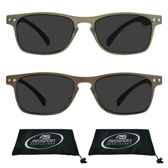 proSPORT Reading Sunglasses Sun Reader Men Women Black & Brown 2 Pack NOT BIFOCAL