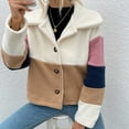 thumbnail image 4 of Fesfesfes Sexy Fashion Women Flannel Coat Patchwork Winter Lengthened Plush Long Sleeve Outwear On Sale, 4 of 6