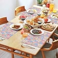 thumbnail image 2 of Pink Pioneer Flower Pattern Summer Placemats Table Placemats Set Of 4-Linen Kitchen Washable Placemats Table Mats 11.8"x17.7" Non-Slip Heat Resistant, 2 of 6