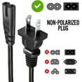 thumbnail image 3 of 1 Pack AC 2 Prong Replacement C7 Power Cable Short 1-Feet for TV PS5 PS4 PS3, 3 of 6