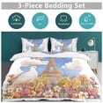 thumbnail image 5 of 3 Pcs Soft Bedding Set, Includes 1 Duvet Cover with Zipper And 2 Pillow,Shams Eiffel Tower King(102"×90"), 5 of 8