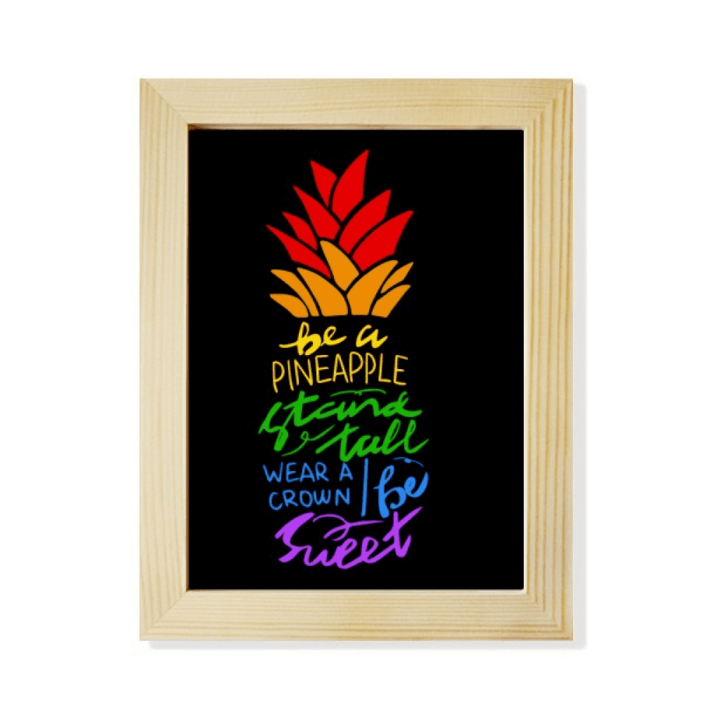 Pineapple LGBT Rainbow Flag Quote Desktop Adorn Photo Frame Display Art