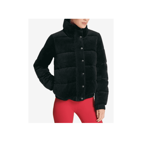 Dkny Womens Sport Velour Puffer Coat 