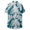 thumbnail image 4 of Alun Tropical Floral Button-Down Shirts for Women Relaxed Fit Short Sleeve Summer Tops Casual Lightweight Breathable Hawaiian Style Beach Vacation Blouses 4—Blue XL, 4 of 5
