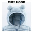 thumbnail image 5 of BULLPIANO Infant Baby Girls Boys Zipper Puffer Jacket Bodysuits Coat Outfit Winter Warm Hooded Romper Snowsuit Windproof Outwear 0-18M, 5 of 8