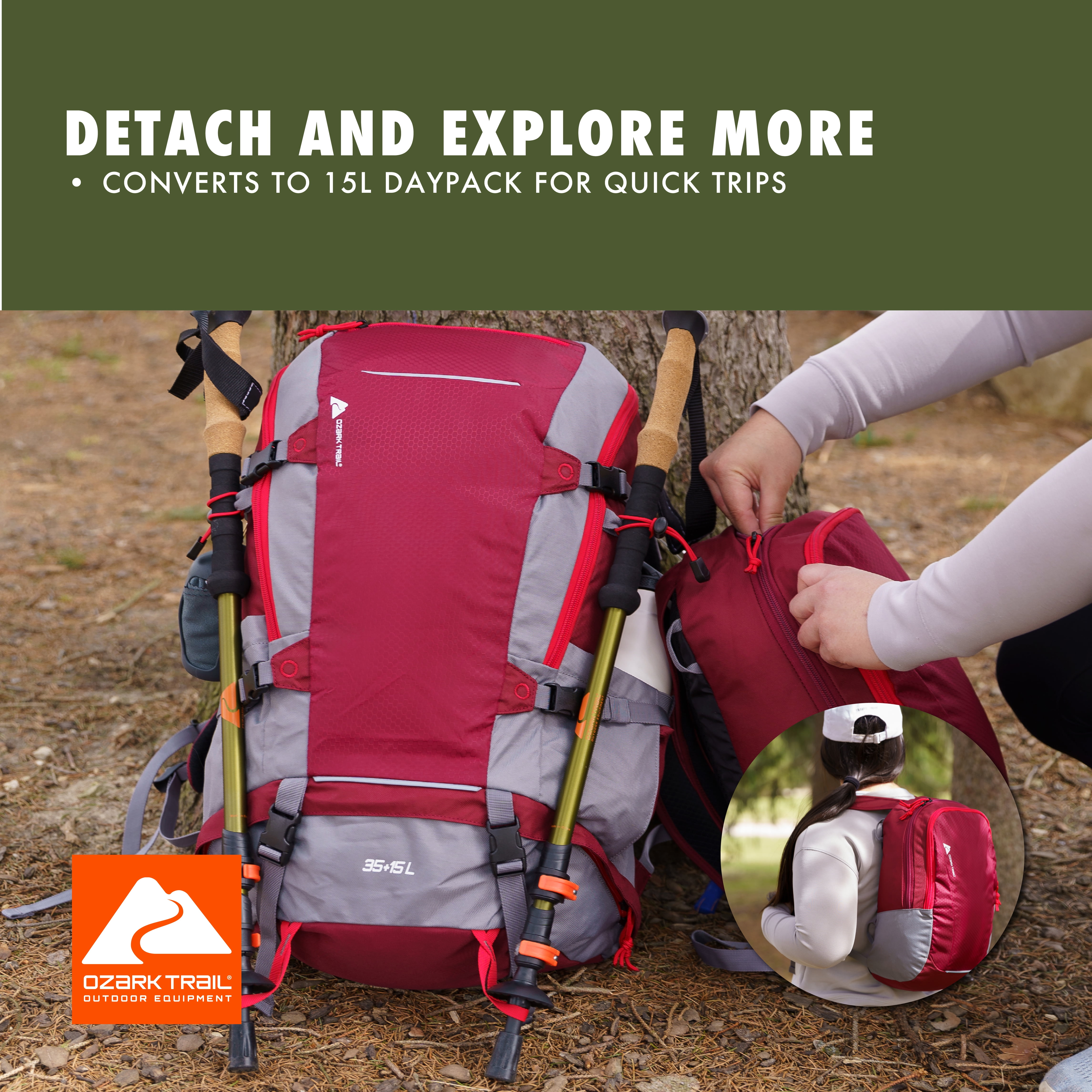 Ozark Trail 2-in-1 Family Pack, 35 Liter Hiking Philippines Ubuy