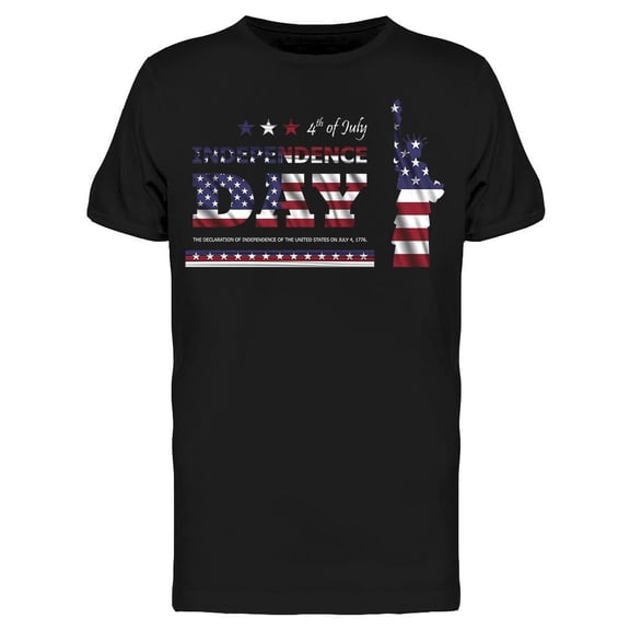 Independence Day, Text T-Shirt Men -Image by Shutterstock, Male Small