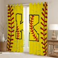 thumbnail image 2 of Manfei Boys Personalized Gifts Curtains Pack of 2 (42x84 Each),Yellow Letter K Curtains Blackout,Baseball Sport Game Bedroom Curtains For Boys Kids,Lightweight Room Decoration, 2 of 6