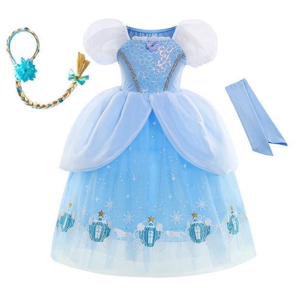 Disfraz de princesa Cenicienta de Disney para niñas, vestido elegante para niñas, ropa para niñas, fiesta de Navidad y Halloween, vestido de cumpleaños para niños zhangyuxiang unisex
