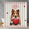 thumbnail image 2 of Happy Valentine's Day Collie Brings Love Heart Shower Curtain Collie Dog Lover Gifts Idea Waterproof Bathroom Bathtub Curtain - 02028, 2 of 5