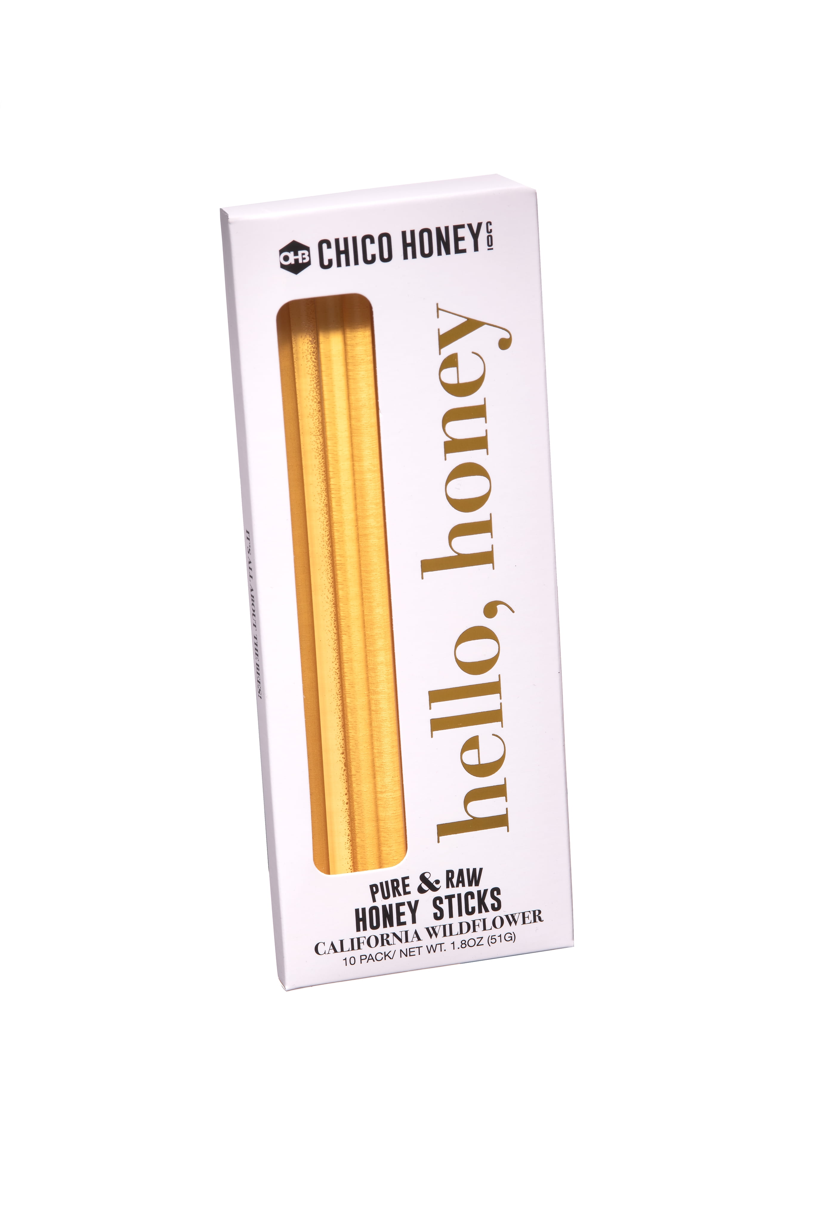 OHB Chico Honey Company, California Wildflower Honey 10pk Sticks 1.8oz
