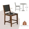 thumbnail image 3 of Topbuy Faux Leather Woven Bar Stools Set of 2 24 Inch Counter Height Bar Chairs with High Backrest Footrest, 3 of 8
