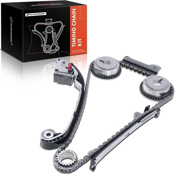 A-Premium Engine Timing Chain Kit W/Guide & Sprocket & Guide & More [fits DOHC, 4Cyl 1.8L] Compatible with Nissan Sentra 2001-2006, Almera 2001-2005, Replace# 130285M000, 130215M000, 130854M500