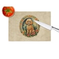 thumbnail image 4 of Poodle Christmas Flowers Glass Cutting Board 12 in x 15 in, 4 of 5