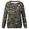 thumbnail image 4 of Cavosen Casual Blouses for Women Long Sleeve Glitter Sparkly Print Pullover Sweatshirts Shirts Round Neck Shiny Blouse Solid Color Party Tees Trendy Elegant Evening T-Shirts 4XL, 4 of 5
