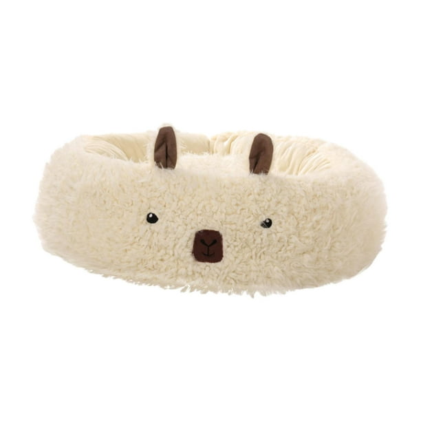 Cama redonda de felpa para mascotas, camas para gatos de interior, suave, calmante y autocalentable. nido