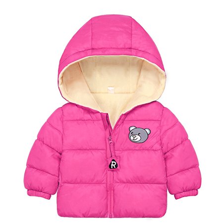 

Kids Toddler Baby Girls Boys Winter Warm Thick Cotton Long Sleeve Bear Hooded Padded Clothes Coat Jacket